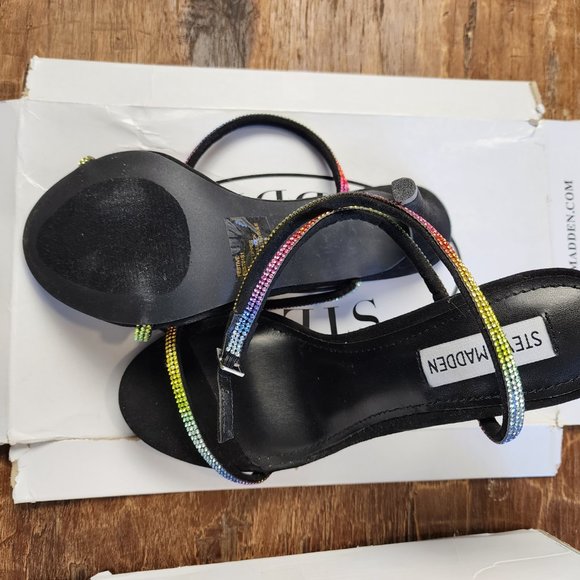 Steve Madden Festive Rhinestone Rainbow Sandal - Picture 6 of 7